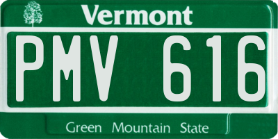 VT license plate PMV616