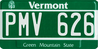 VT license plate PMV626