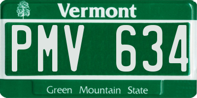 VT license plate PMV634