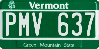 VT license plate PMV637