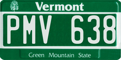 VT license plate PMV638