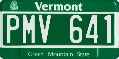 VT license plate PMV641
