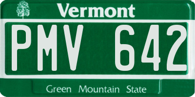 VT license plate PMV642