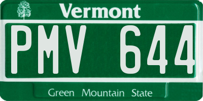 VT license plate PMV644