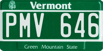VT license plate PMV646