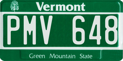 VT license plate PMV648
