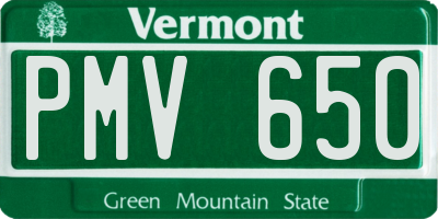 VT license plate PMV650