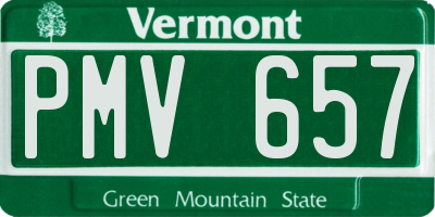 VT license plate PMV657