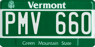 VT license plate PMV660