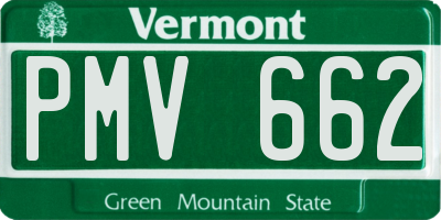 VT license plate PMV662