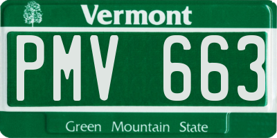 VT license plate PMV663