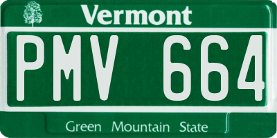 VT license plate PMV664