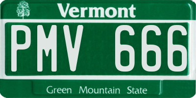 VT license plate PMV666