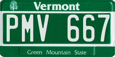 VT license plate PMV667