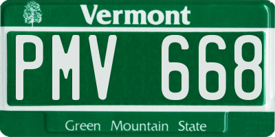 VT license plate PMV668