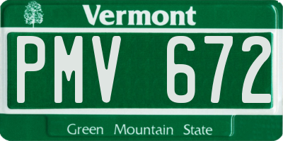 VT license plate PMV672