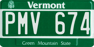 VT license plate PMV674