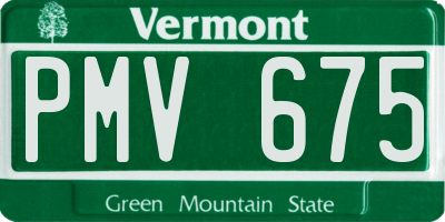 VT license plate PMV675