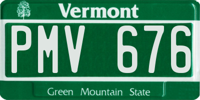 VT license plate PMV676