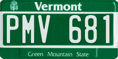 VT license plate PMV681