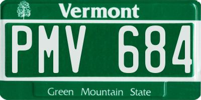 VT license plate PMV684