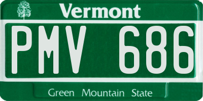 VT license plate PMV686