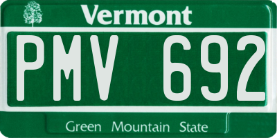 VT license plate PMV692