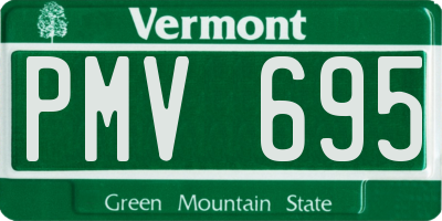 VT license plate PMV695