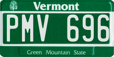 VT license plate PMV696