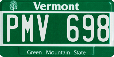 VT license plate PMV698