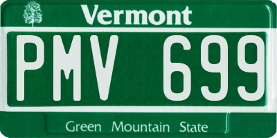 VT license plate PMV699