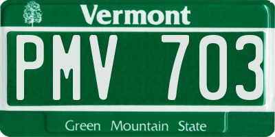 VT license plate PMV703