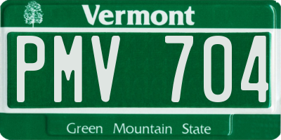 VT license plate PMV704