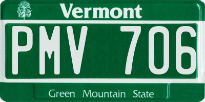 VT license plate PMV706