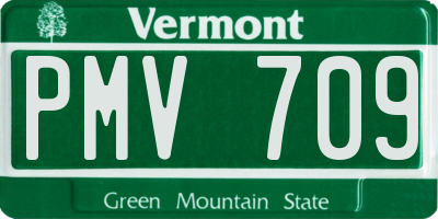 VT license plate PMV709