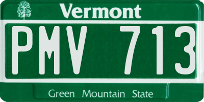 VT license plate PMV713