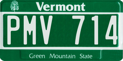 VT license plate PMV714