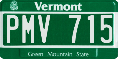 VT license plate PMV715
