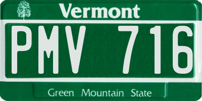VT license plate PMV716