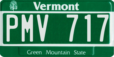VT license plate PMV717