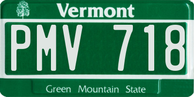 VT license plate PMV718