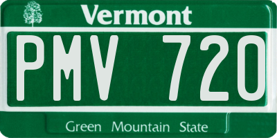 VT license plate PMV720