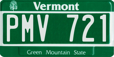 VT license plate PMV721