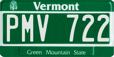 VT license plate PMV722