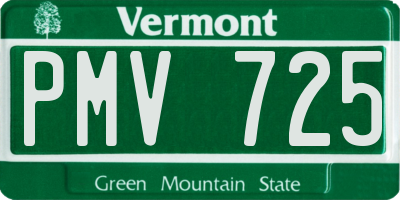 VT license plate PMV725