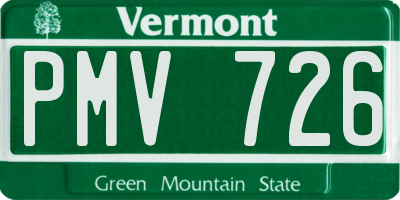 VT license plate PMV726