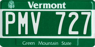 VT license plate PMV727