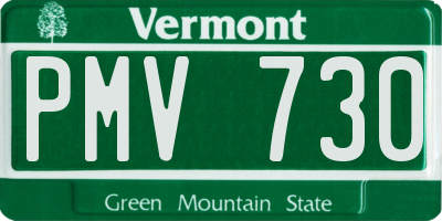 VT license plate PMV730