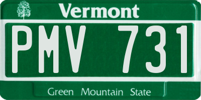 VT license plate PMV731
