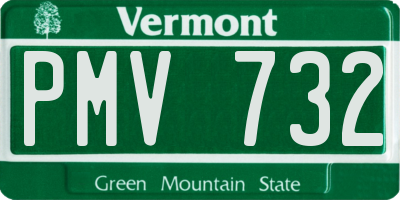 VT license plate PMV732